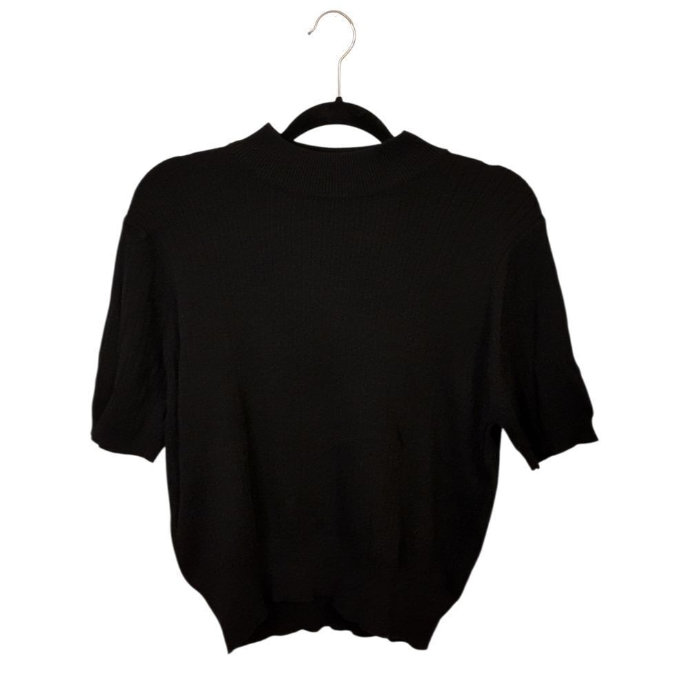 Vintage Laura Scott Elegant Black Knit Top Women's Size L
